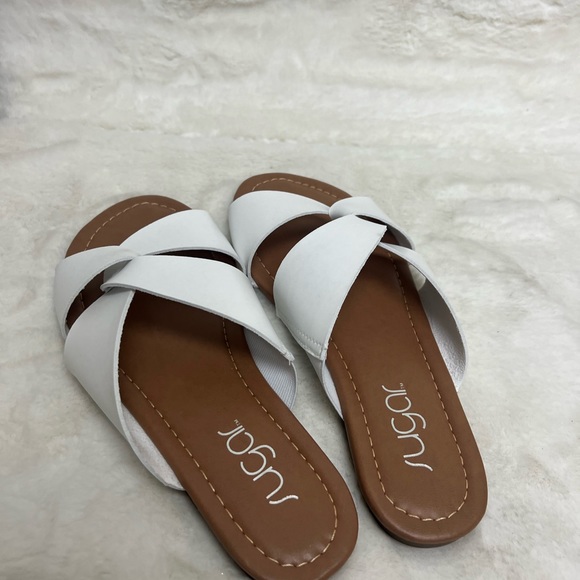 SUGAR Womens White Woven Olena Slip On Slide Sandals 7 M - Picture 3 of 6